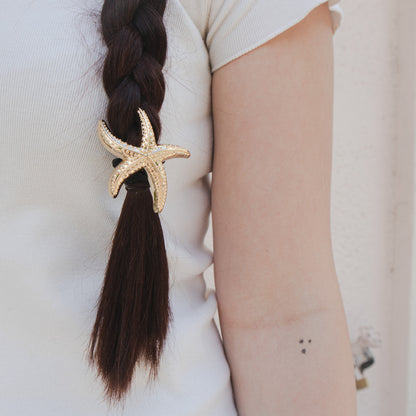 Gold Starfish Hair Tie