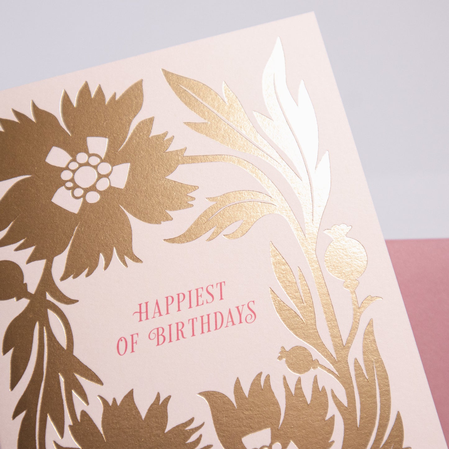 Happiest Of Birthdays Gold Floral Greeting Card
