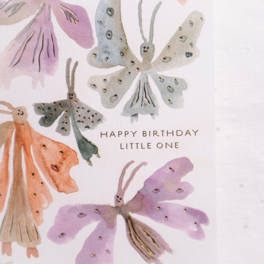 Little One Butterfly Birthday Greeting Card