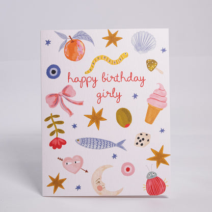 Girly Things Birthday Greeting Card