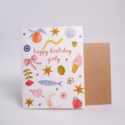 Girly Things Birthday Greeting Card