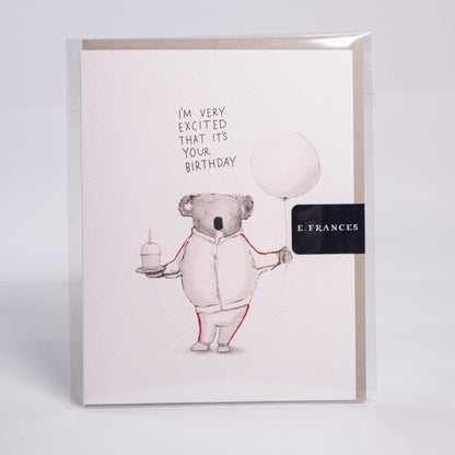 Excited Koala Birthday Greeting Card