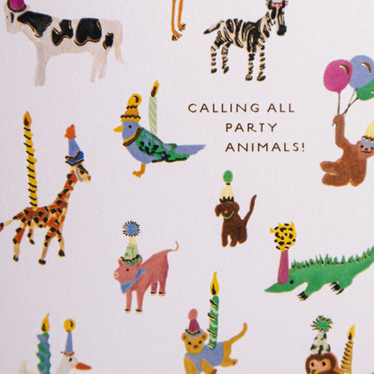 Party Animals Birthday Greeting Card
