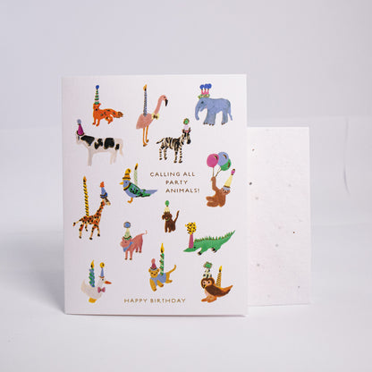 Party Animals Birthday Greeting Card