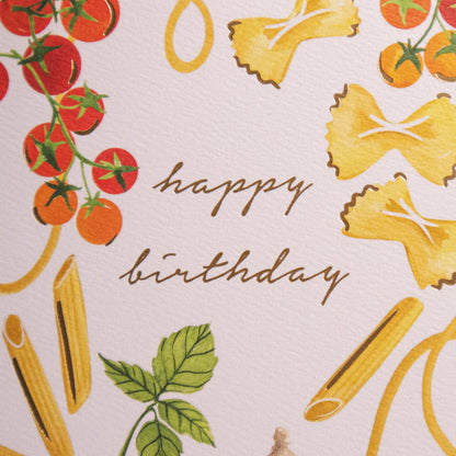Pasta Party Birthday Greeting Card