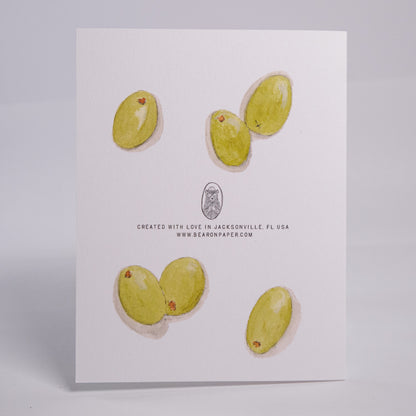 Olive Martini Birthday Greeting Card