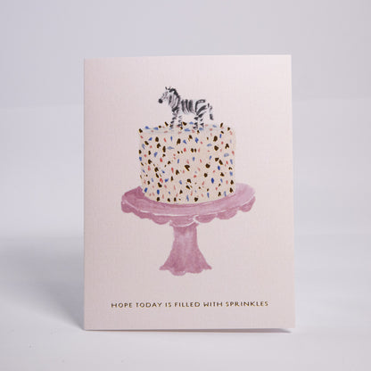 Sprinkle Cake Birthday Greeting Card