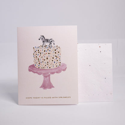 Sprinkle Cake Birthday Greeting Card