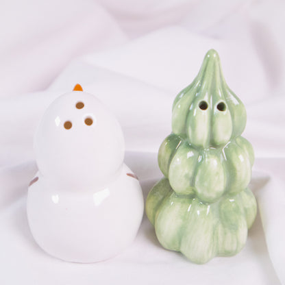 Snowman and Tree Salt and Pepper Shakers