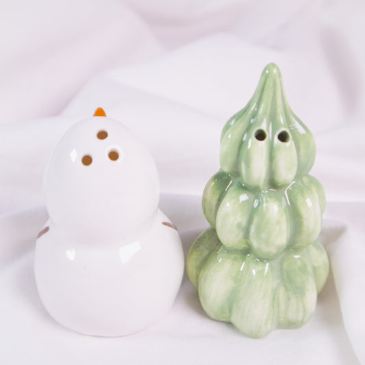 Snowman and Tree Salt and Pepper Shakers