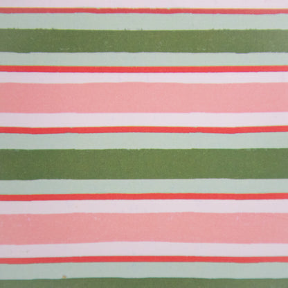 Green and Red Striped Gift Bag