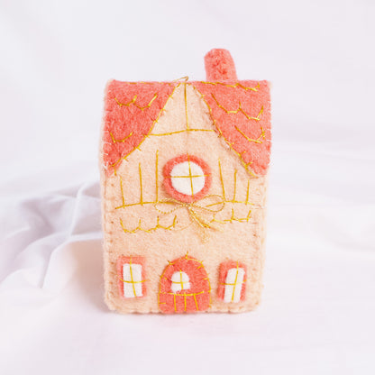 Cozy Pink House Christmas Jumbo Ornament