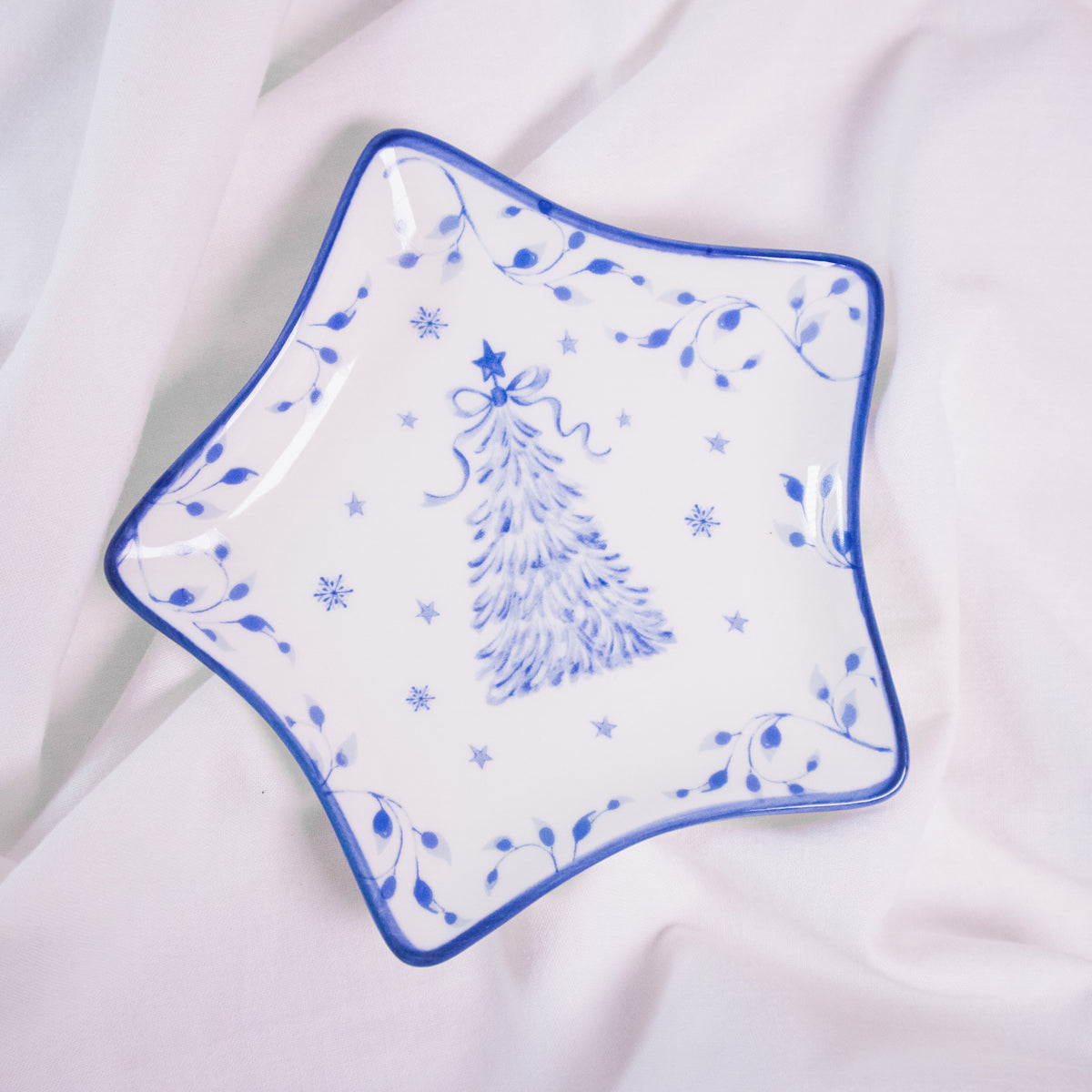 Blue and White Holiday Dish