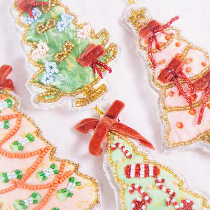 Beaded Fabric Christmas Tree Ornament