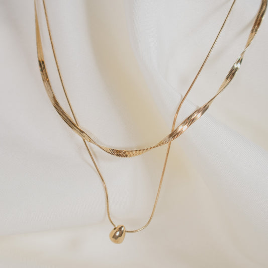 Classic Double Layer Gold Necklace