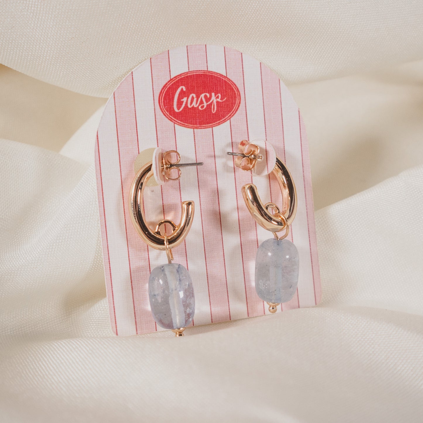 Blue Stone Drop Earrings