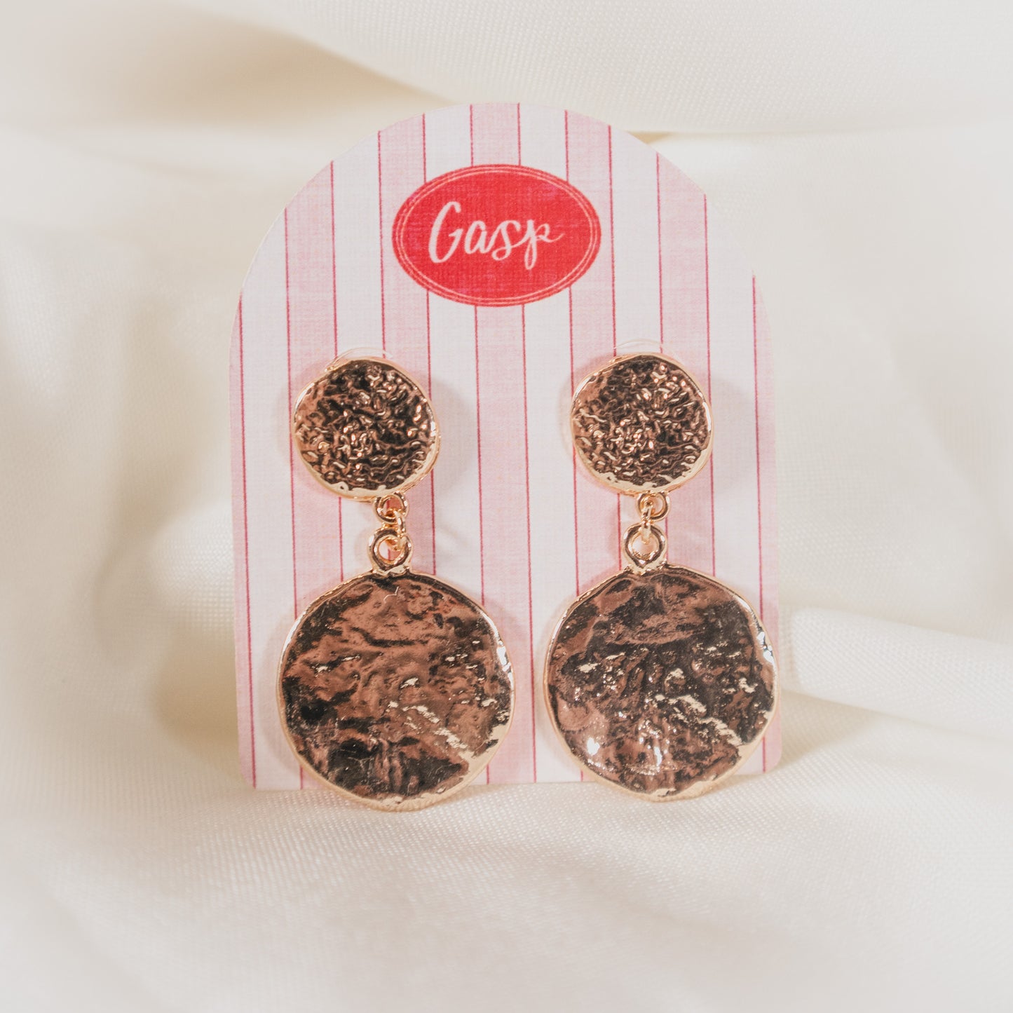 Hammered Coin Drop Earrings