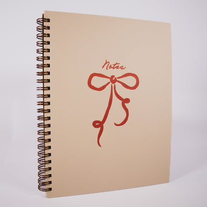 Red Bow Lined Spiral Notebook