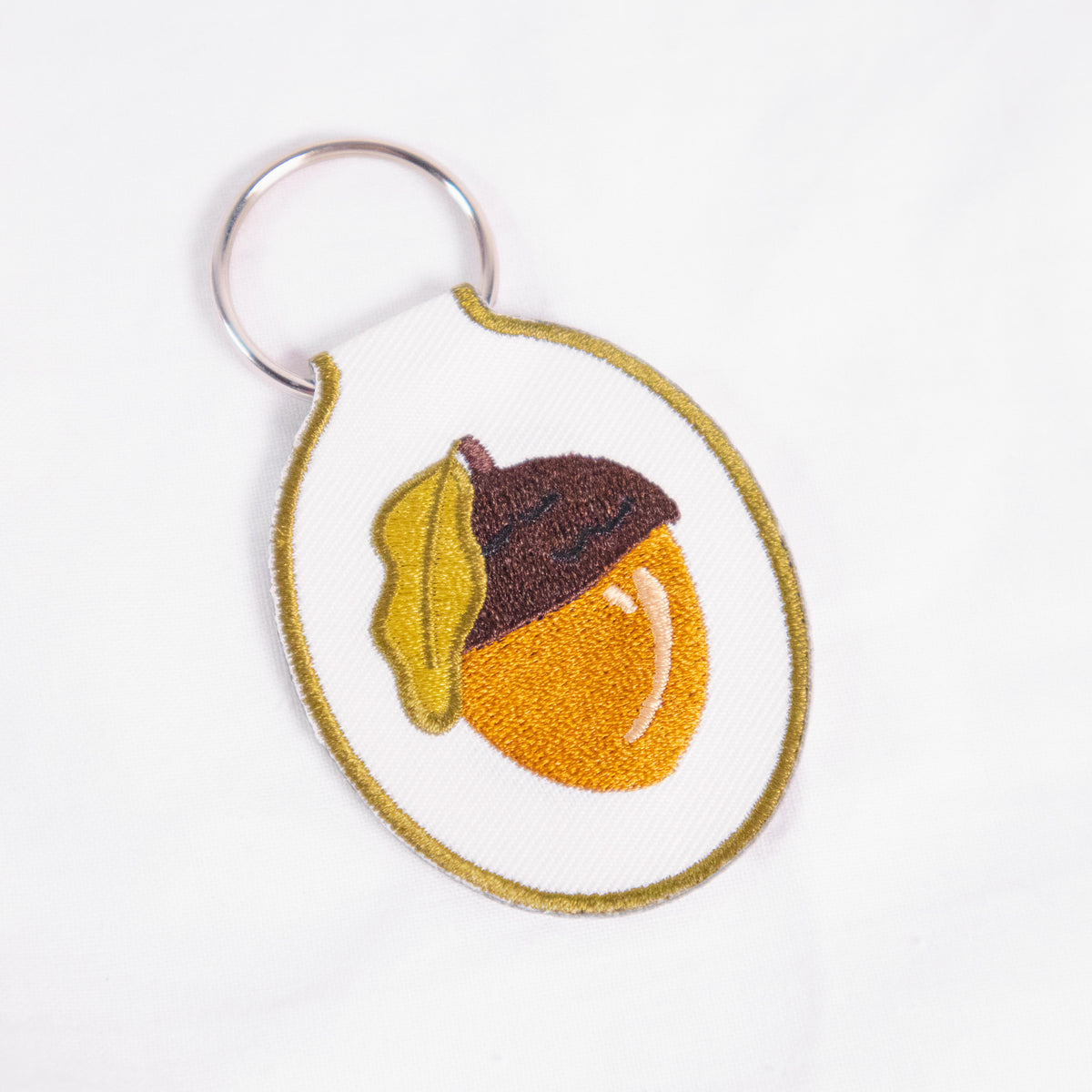 Acorn Embroidered Keychain