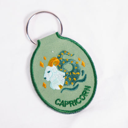 Zodiac Sign Embroidered Keychain