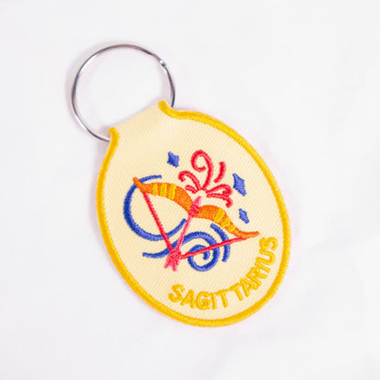 Zodiac Sign Embroidered Keychain