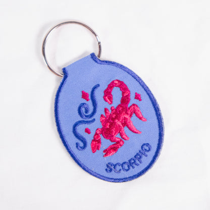 Zodiac Sign Embroidered Keychain