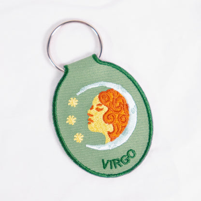 Zodiac Sign Embroidered Keychain