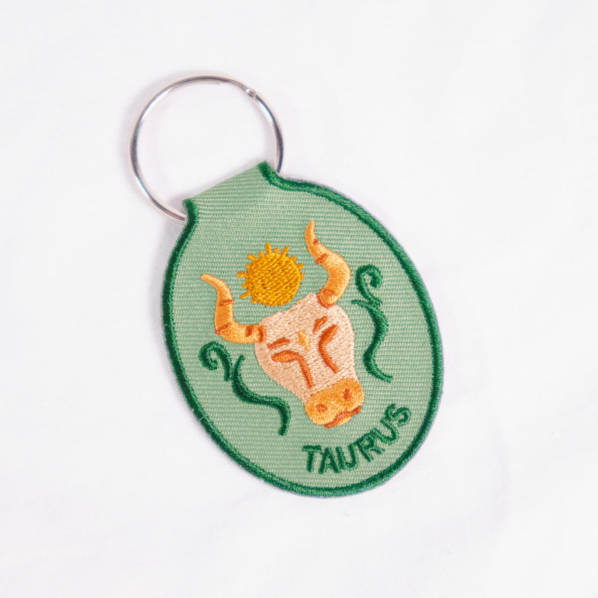 Zodiac Sign Embroidered Keychain