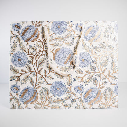 Large Blue Floral Gift Bag