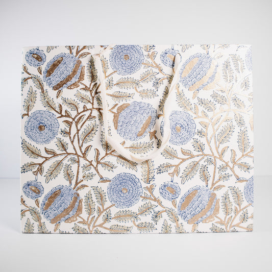Large Blue Floral Gift Bag