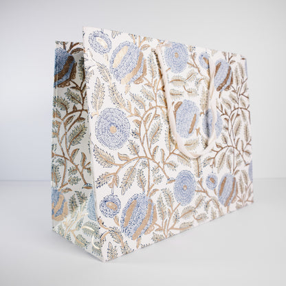 Large Blue Floral Gift Bag