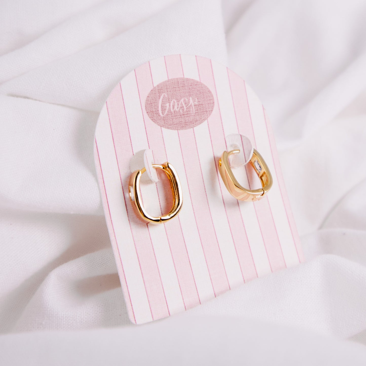 Gold Filled Diamond Huggie Hoop Earrings