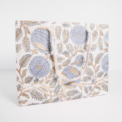 Medium Blue Floral Gift Bag
