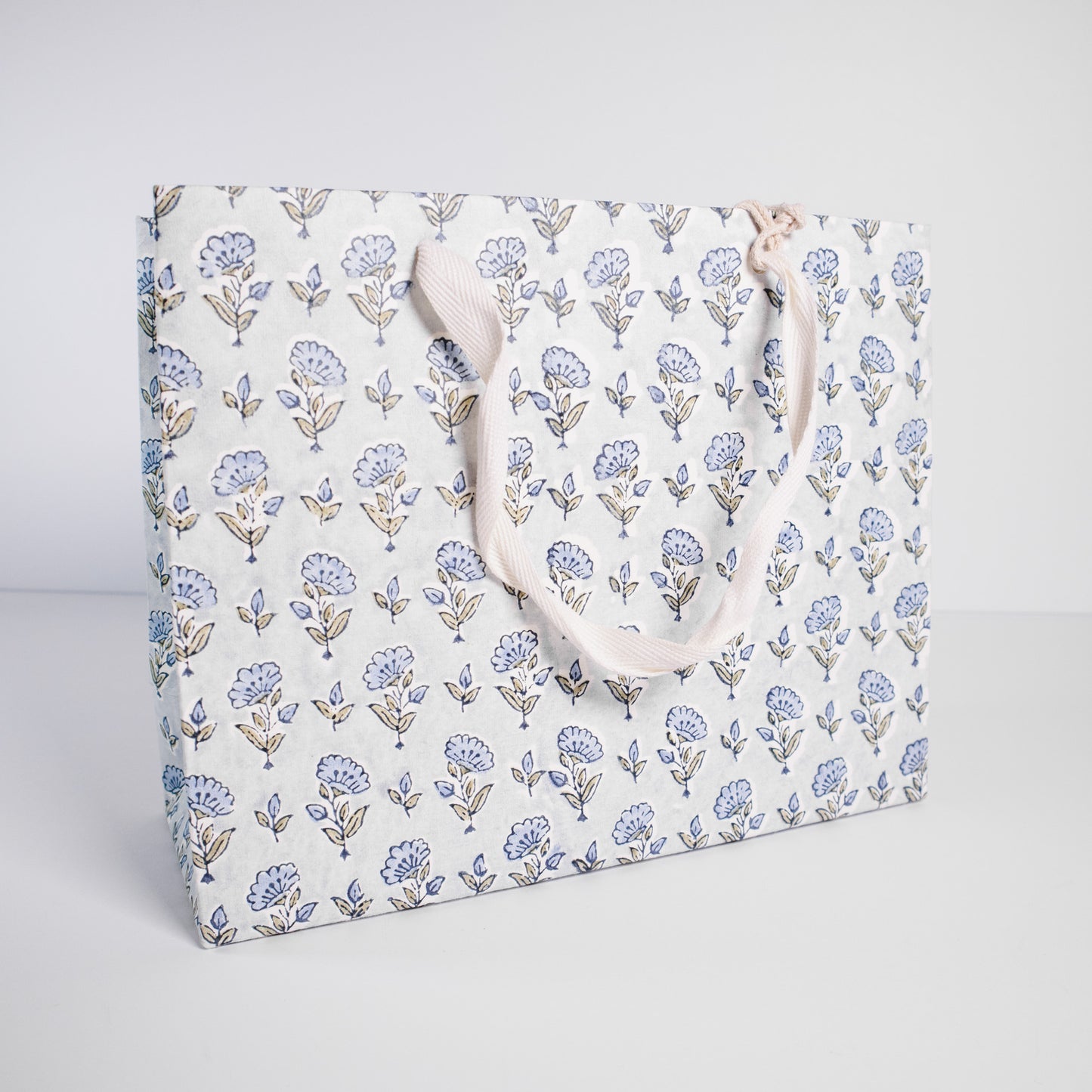 Medium Blue Floral Gift Bag