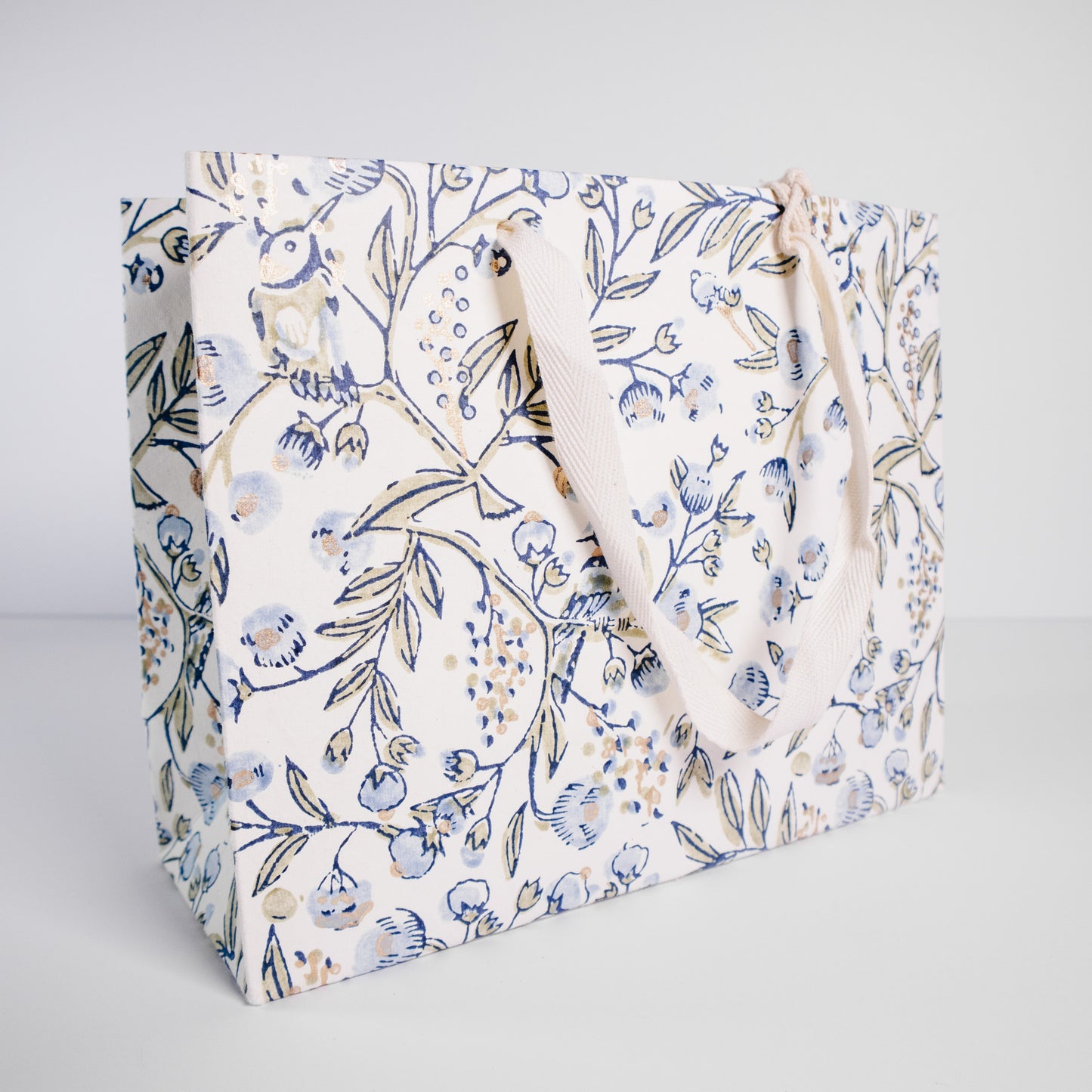 Medium Blue Floral Gift Bag