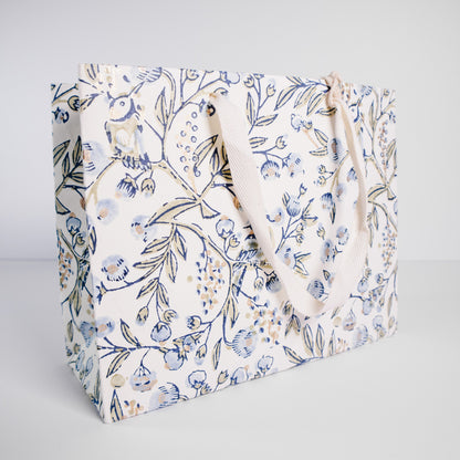Medium Blue Floral Gift Bag