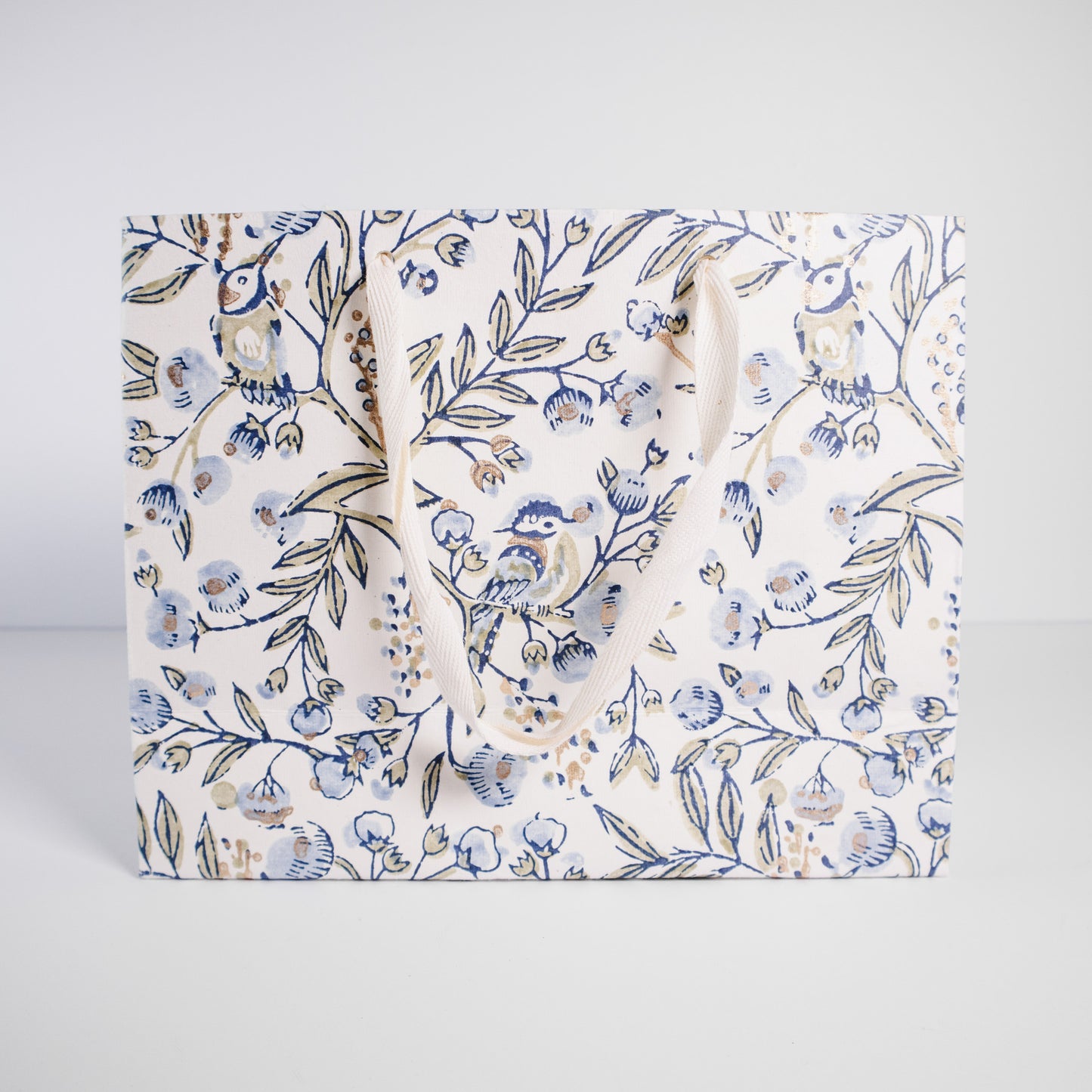 Medium Blue Floral Gift Bag