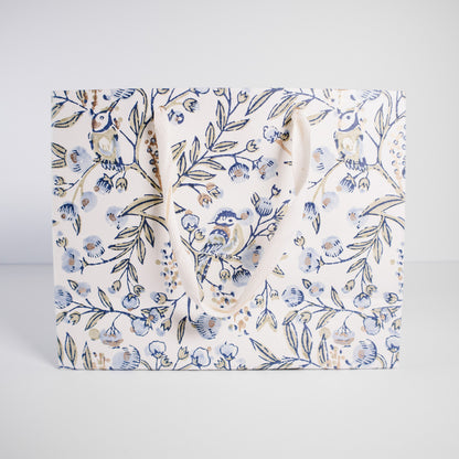 Medium Blue Floral Gift Bag