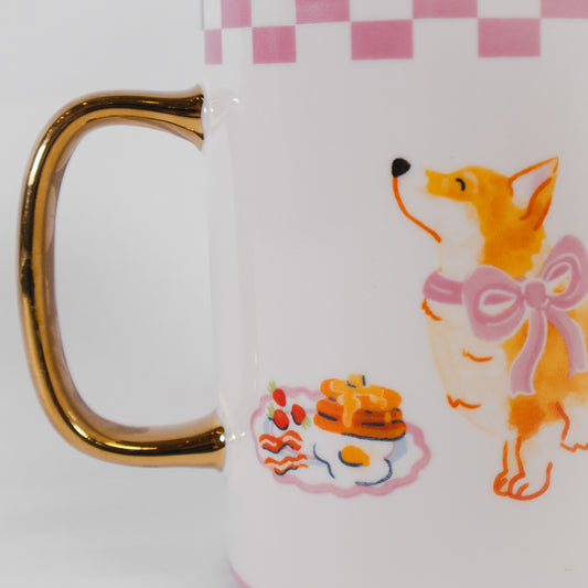 Breakfast Corgi Oversized Mug