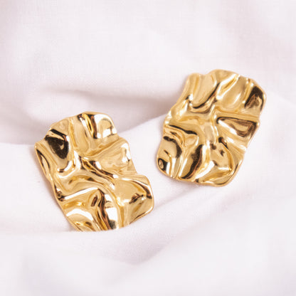 Gold Crinkle Earrings