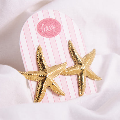 Gold Starfish Earrings