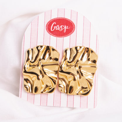 Gold Crinkle Earrings