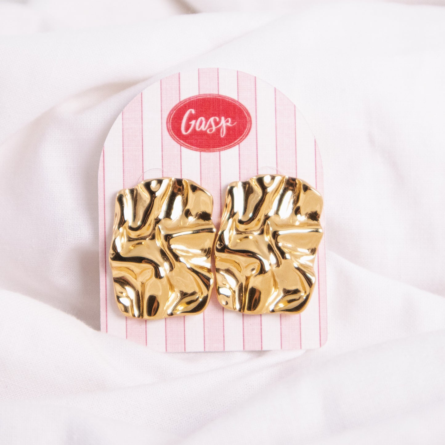 Gold Crinkle Earrings