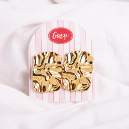 Gold Crinkle Earrings