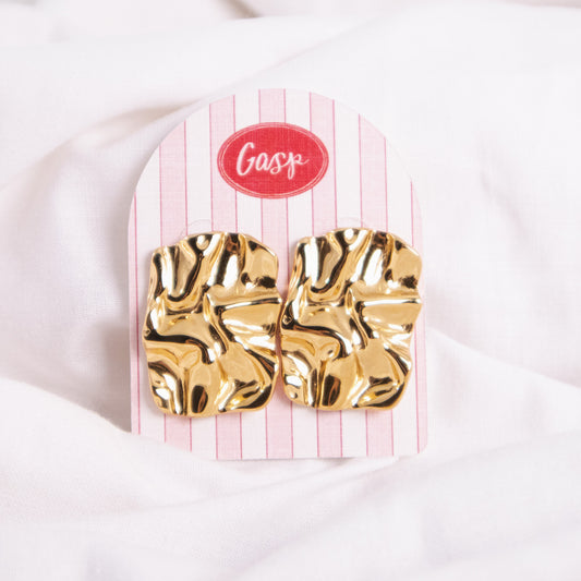 Gold Crinkle Earrings