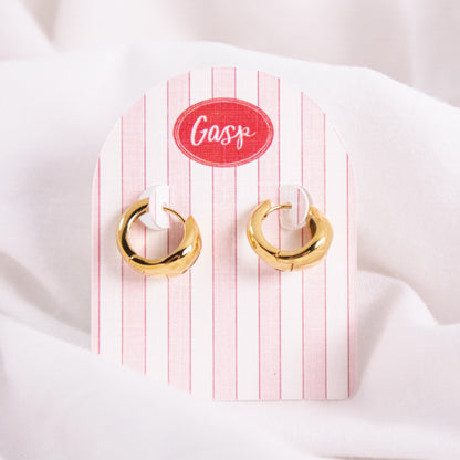 Oval Crystal Huggie Hoop Earrings