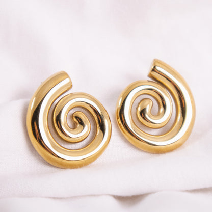Gold Spiral Earrings