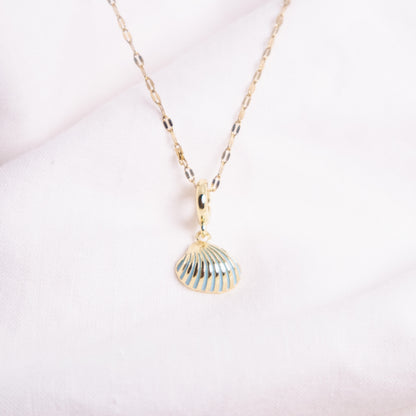 Blue Seashell Charm Necklace