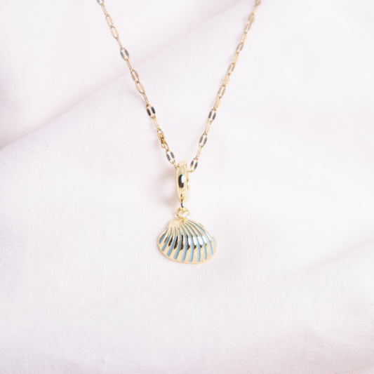 Blue Seashell Charm Necklace