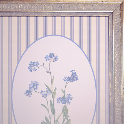 Blooms On Stripes Framed Wall Art